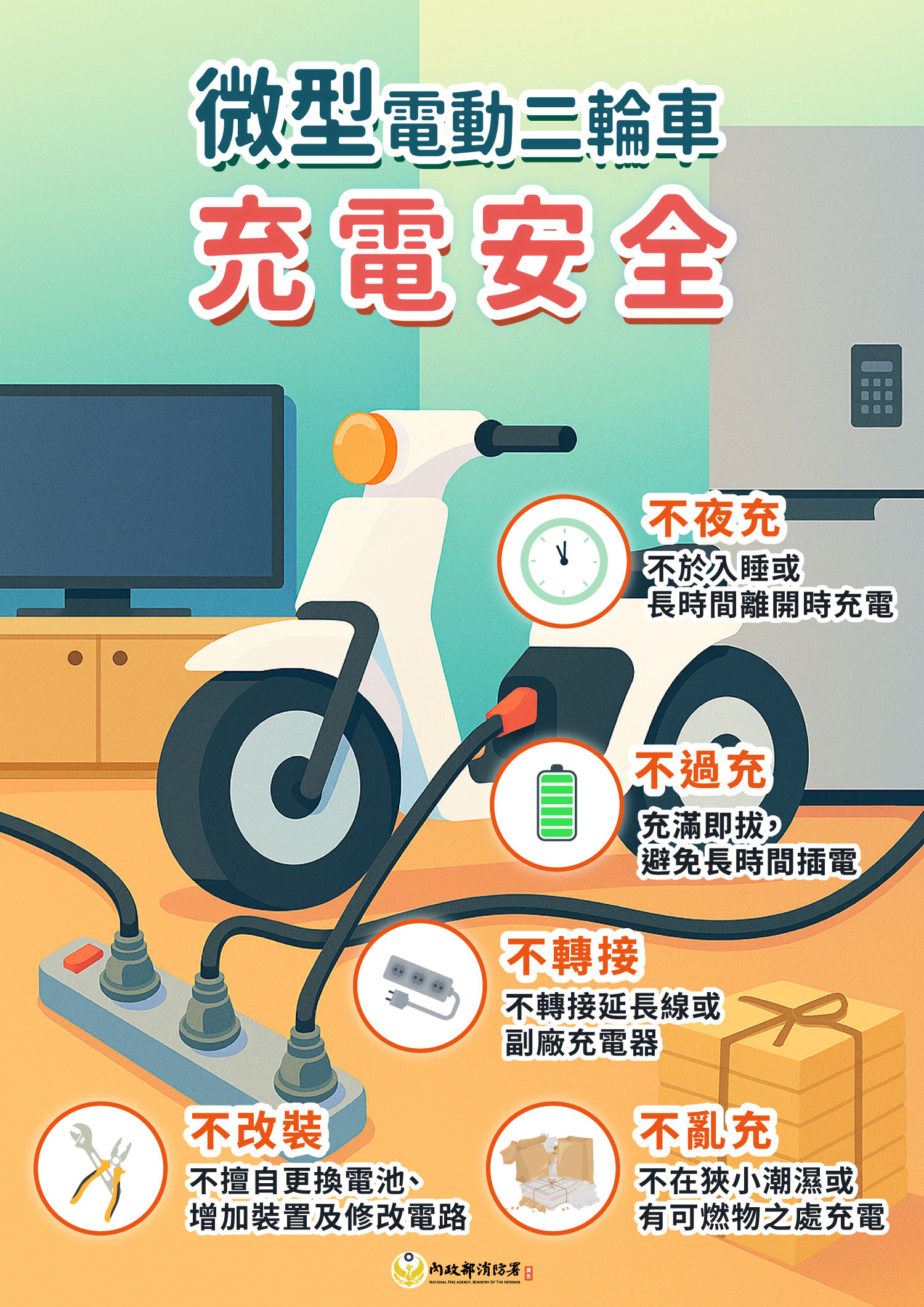 微型電動二輪車 充電安全